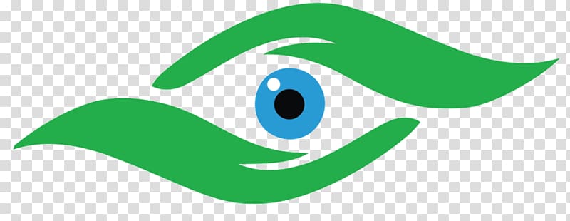 A stylized green eye logo with a blue iris and black pupil, symbolizing vision care or environmental awareness.