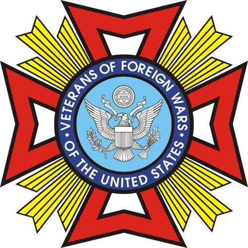 Logo of the Veterans of Foreign Wars of the United States, featuring a red Maltese cross with yellow rays and central eagle emblem.