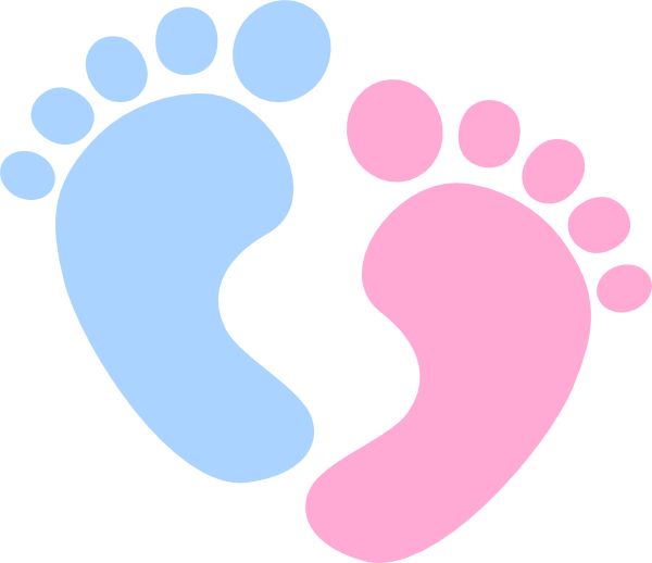 Baby Footprints Icon - Boy & Girl Gender Reveal Symbol