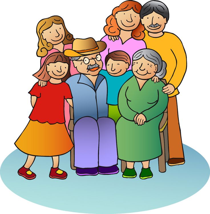 Happy Multigenerational Family Portrait - Free Clipart Image