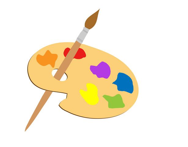 Watercolor paint brush clipart - paint spot (1592465)