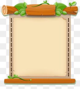 Decorative wooden scroll frame with green vines and blank parchment center, ideal for announcements or certificates.