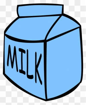 Blue cartoon-style milk carton with bold "MILK" label on a transparent background.