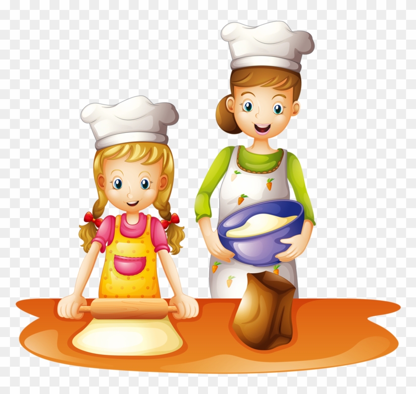 Family Baking Fun - Mother and Daughter Cooking Together