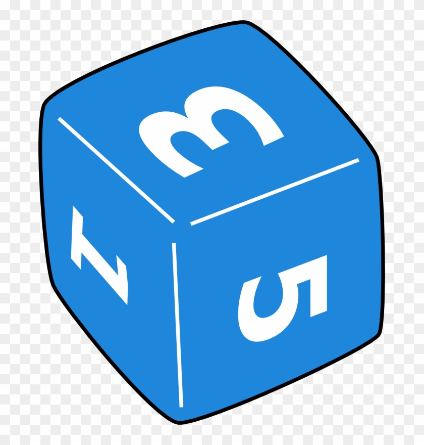 Blue Die with Numbers 1, 3, and 5 - Clipart for Games and Education