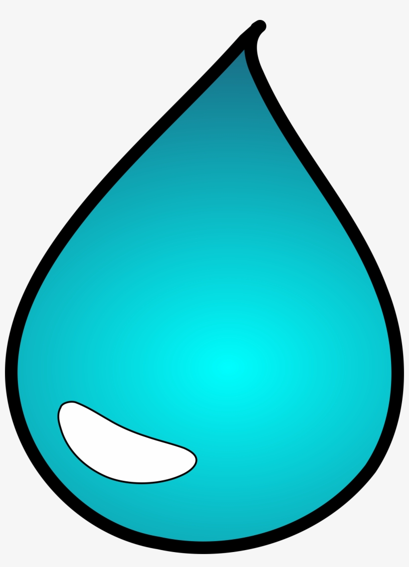 Teal water droplet icon with black outline and white highlight, symbolizing purity, hydration, or environmental themes.