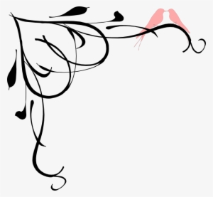 Ornamental Corner Flourish with Birds - Decorative Vector Art