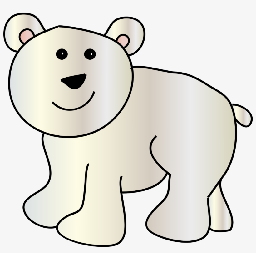 Friendly cartoon polar bear with smiling face, soft beige coloring, and pink inner ears.