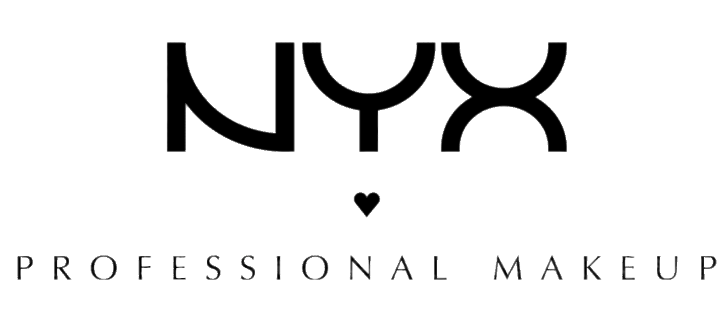 NYX Professional Makeup logo on dark green background with black stylized text and heart symbol.