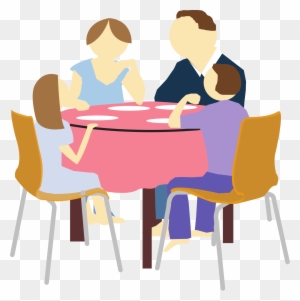 Family Dining Together - Warm, Inclusive Mealtime Illustration