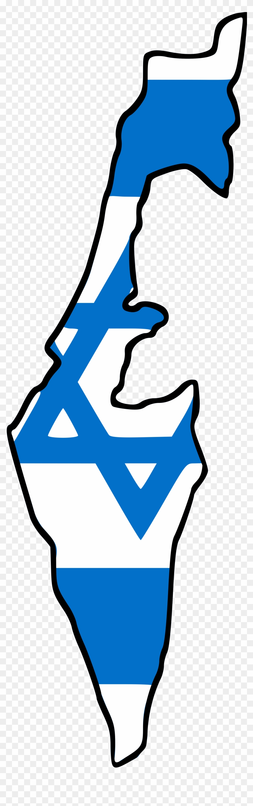 Israel Map With Israeli Flag Inside Of Shape With Long Shadow - Clip ...