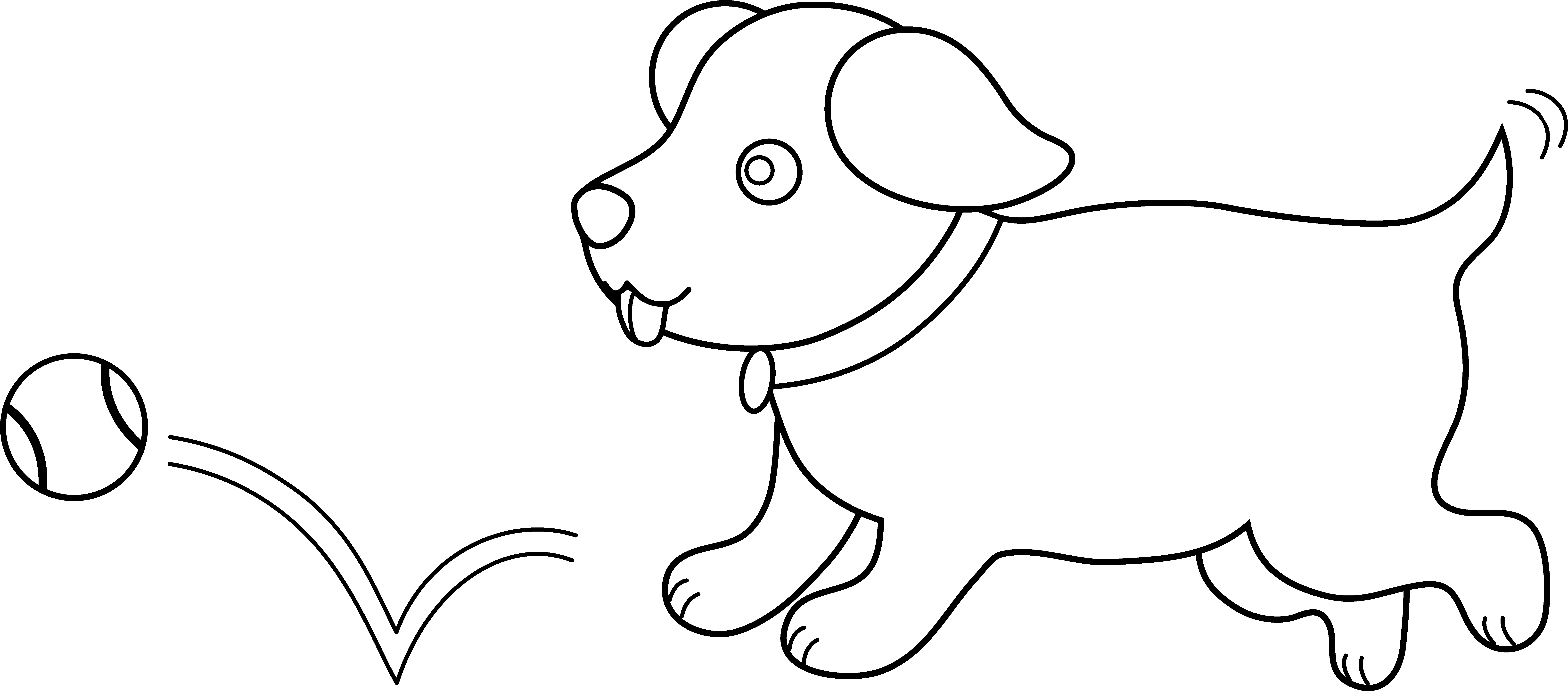 Playful Cartoon Dog with Tennis Ball - Free Vector Illustration