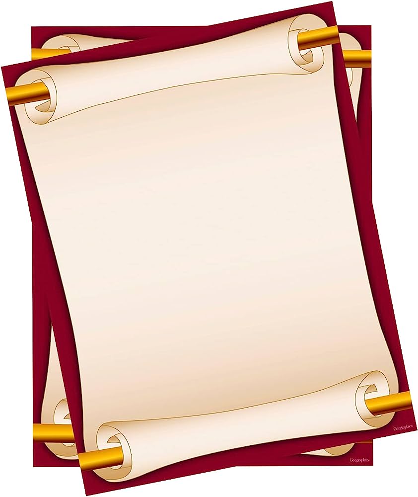 Blank Parchment Scroll Template - Printable Antique Document Design