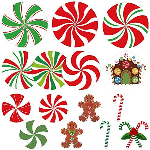 Gingerbread House Candy Cane Gumdrop Lollipop, Cartoon S Of Candy 