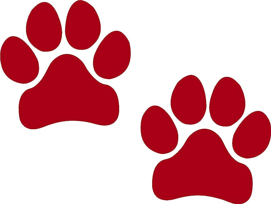 Red Paw Print Clipart - Free Vector Graphics for Pet & Wildlife Sites