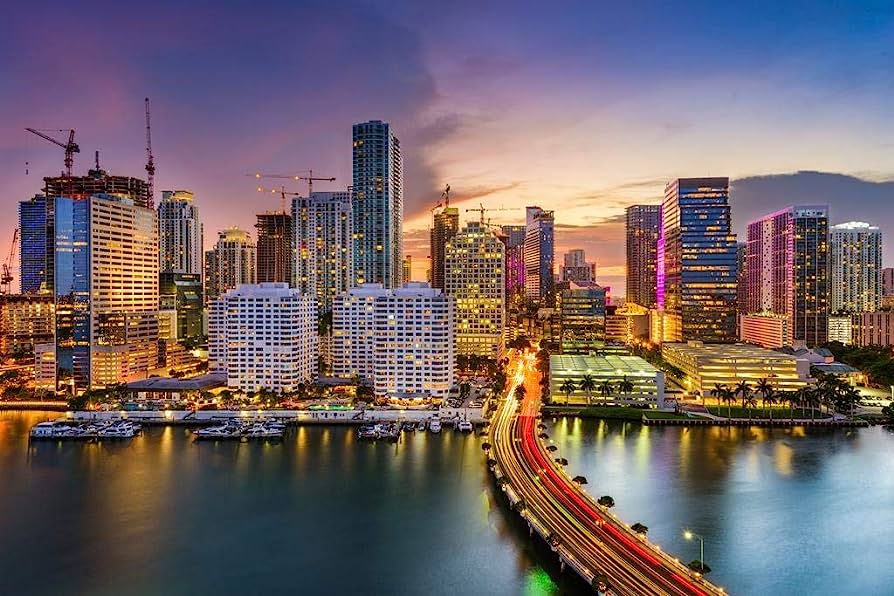 Miami Skyline at Dusk - Iconic Cityscape & Waterfront View