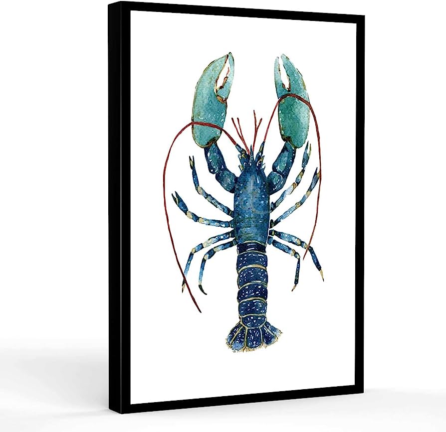 Blue Lobster Art Print - Nautical Wall Decor for Coastal Homes