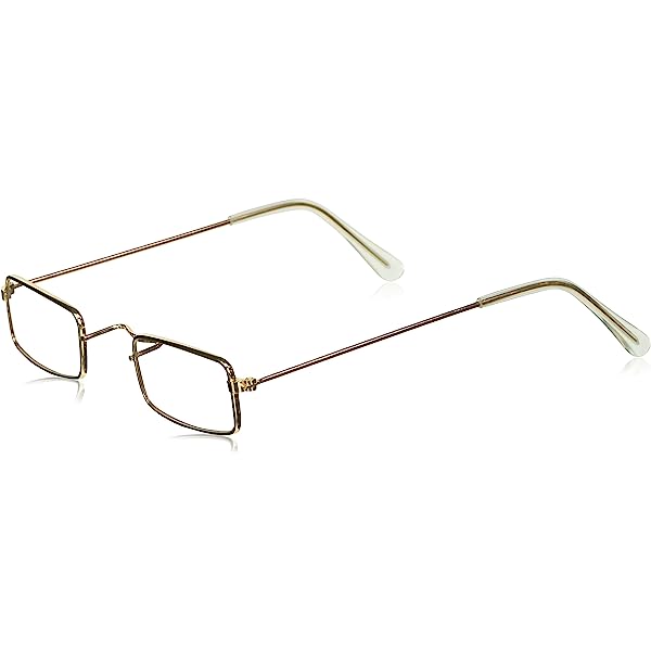 Classic Rectangular Metal Eyeglasses - Gold Frame for Men & Women
