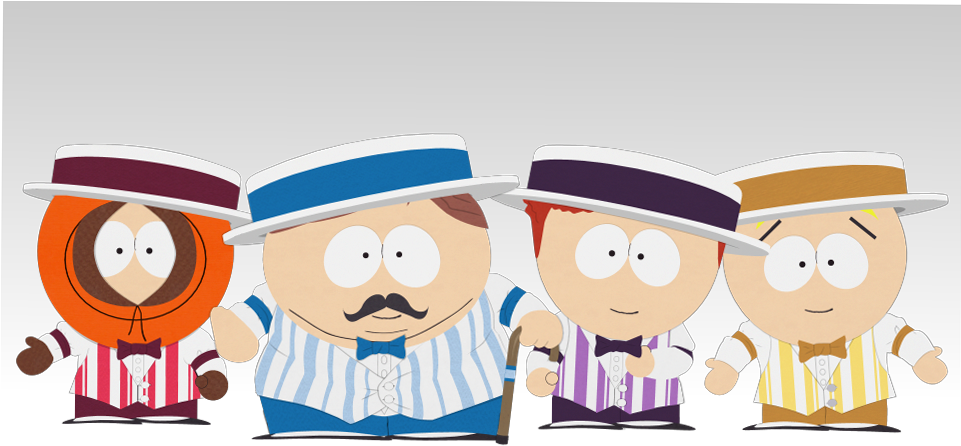 South Park Vintage Outfit Characters - Iconic Animated Group Pose