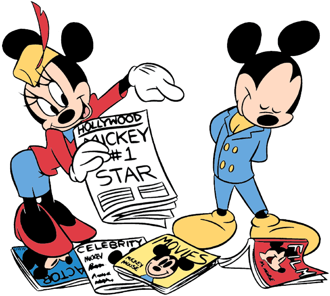 Minnie and Mickey Mouse in Hollywood Fame Cartoon Scene