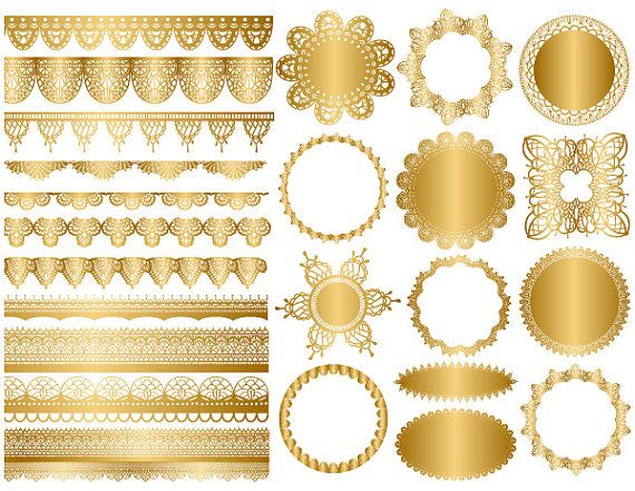 Gold Lace Borders: Gold Border Clipart Gold Lace Trim, Golden