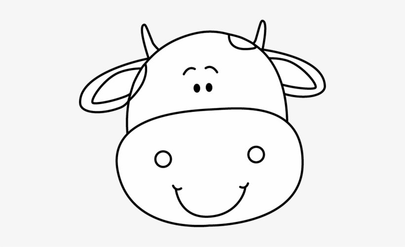 cow head clip art black and white
