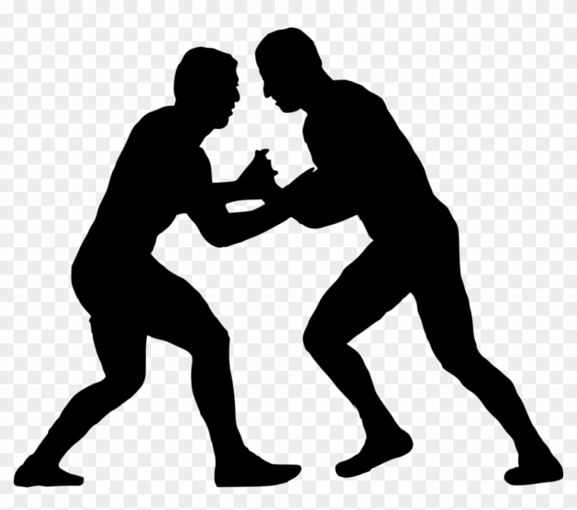 Wrestling Silhouette Illustration - Free Clipart for Sports & Fitness Content