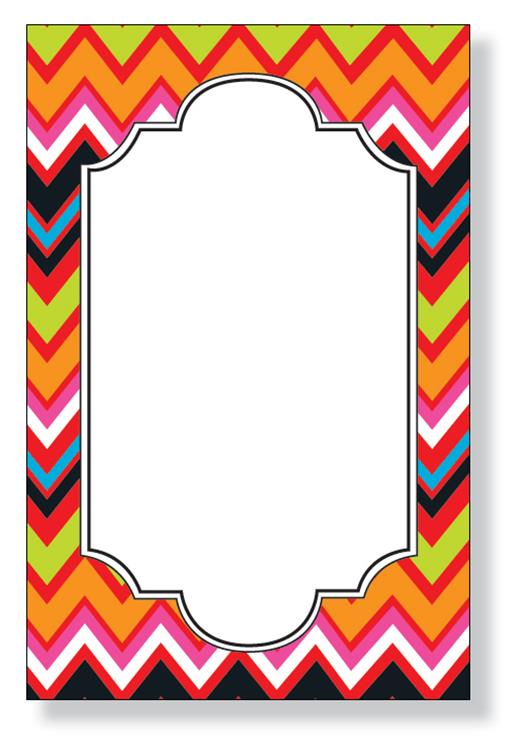 Colorful Chevron Border Template - Printable Decorative Frame