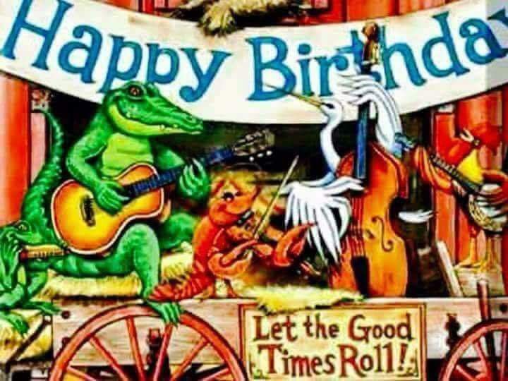 Fun Birthday Illustration - Animals Playing Music on a Wagon