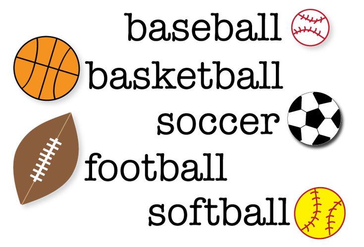 Popular Sports Icons - Baseball, Basketball, Soccer, Football & Softball