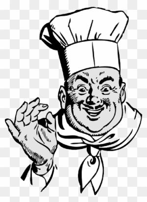 Cheerful cartoon chef in tall toque making an 'OK' gesture with a wink and smile.