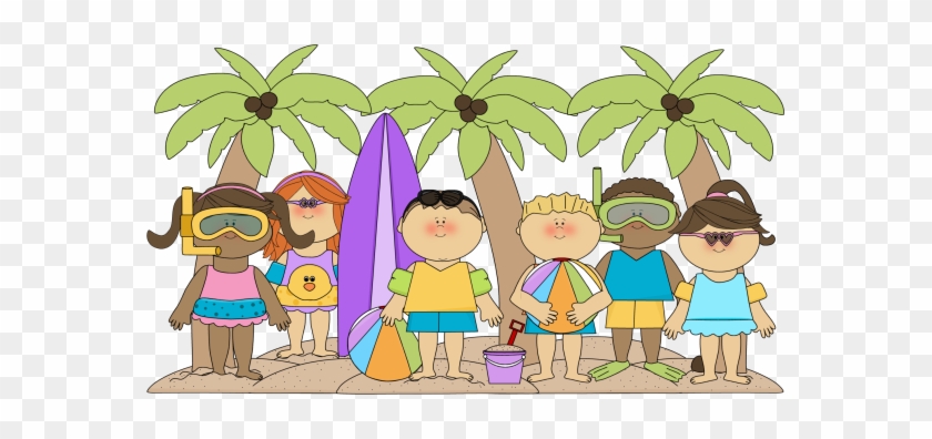 Sandy Beach Clipart June Beach - Kids At The Beach Clip Art - Free ...