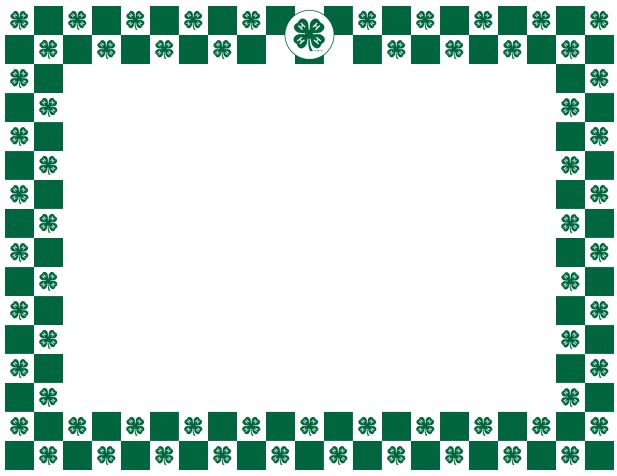 4-H Logo Border Frame - Printable Template for Certificates & Awards