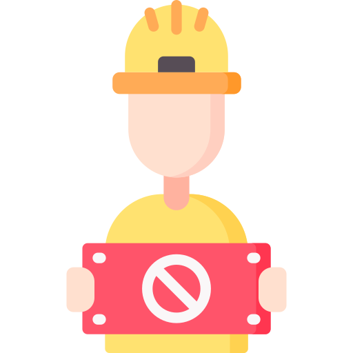 Safety Prohibition Sign - Construction Worker Icon