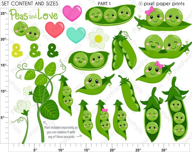 Peapod Clip Art | Peas in a pod - Clip Art Library