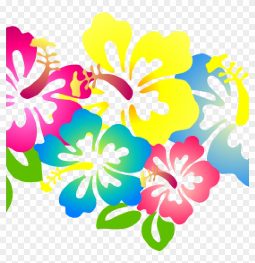 Colorful Hibiscus Flower Clipart - Free PNG Download