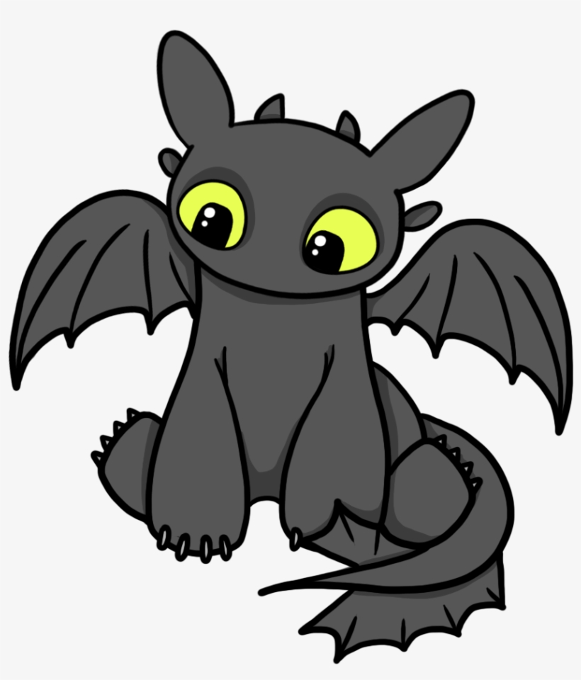 Adorable Baby Toothless Dragon Clipart - Free Download & Usage