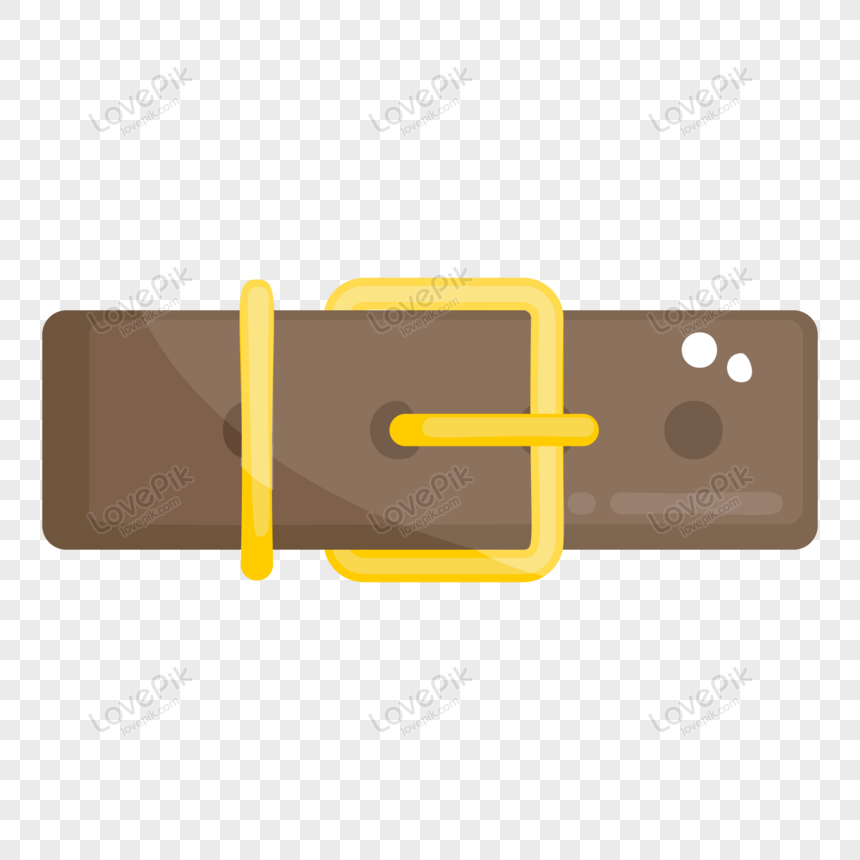 Leather Belt with Gold Buckle - Free Vector Illustration