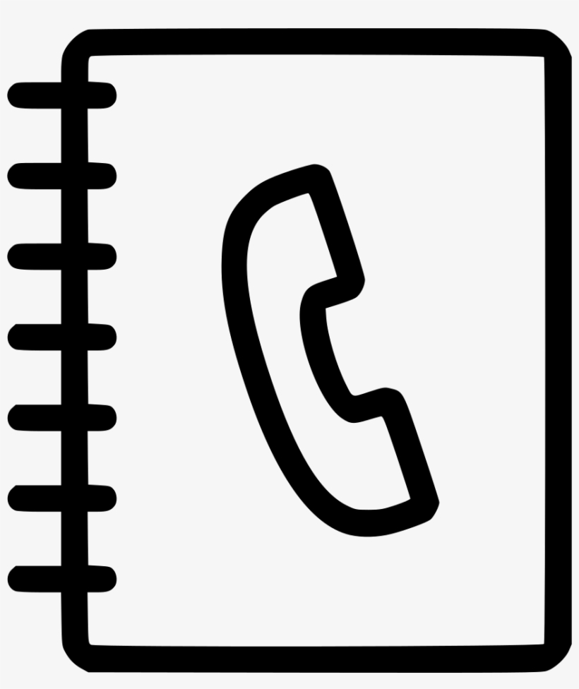 Spiral-bound notebook with a telephone handset icon on its cover, symbolizing contact or phonebook functionality.