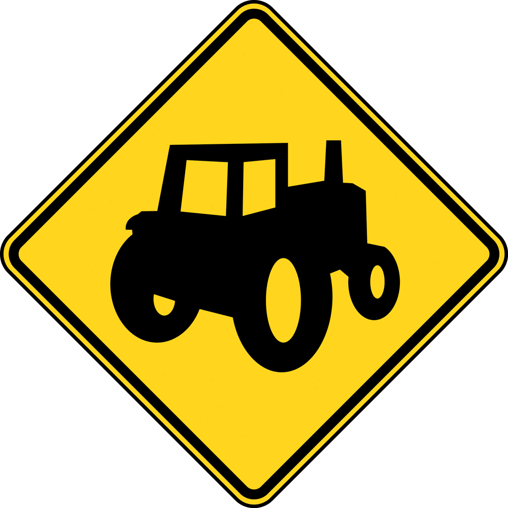 Tractor Warning Sign - Road Safety Symbol for Farm Vehicles