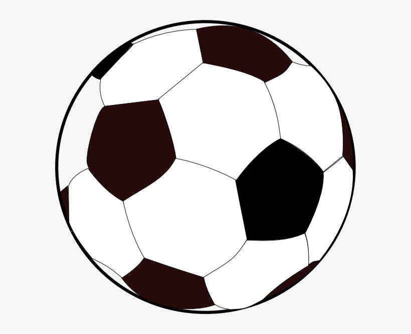 Classic black and white soccer ball with brown pentagons, stylized vector illustration.