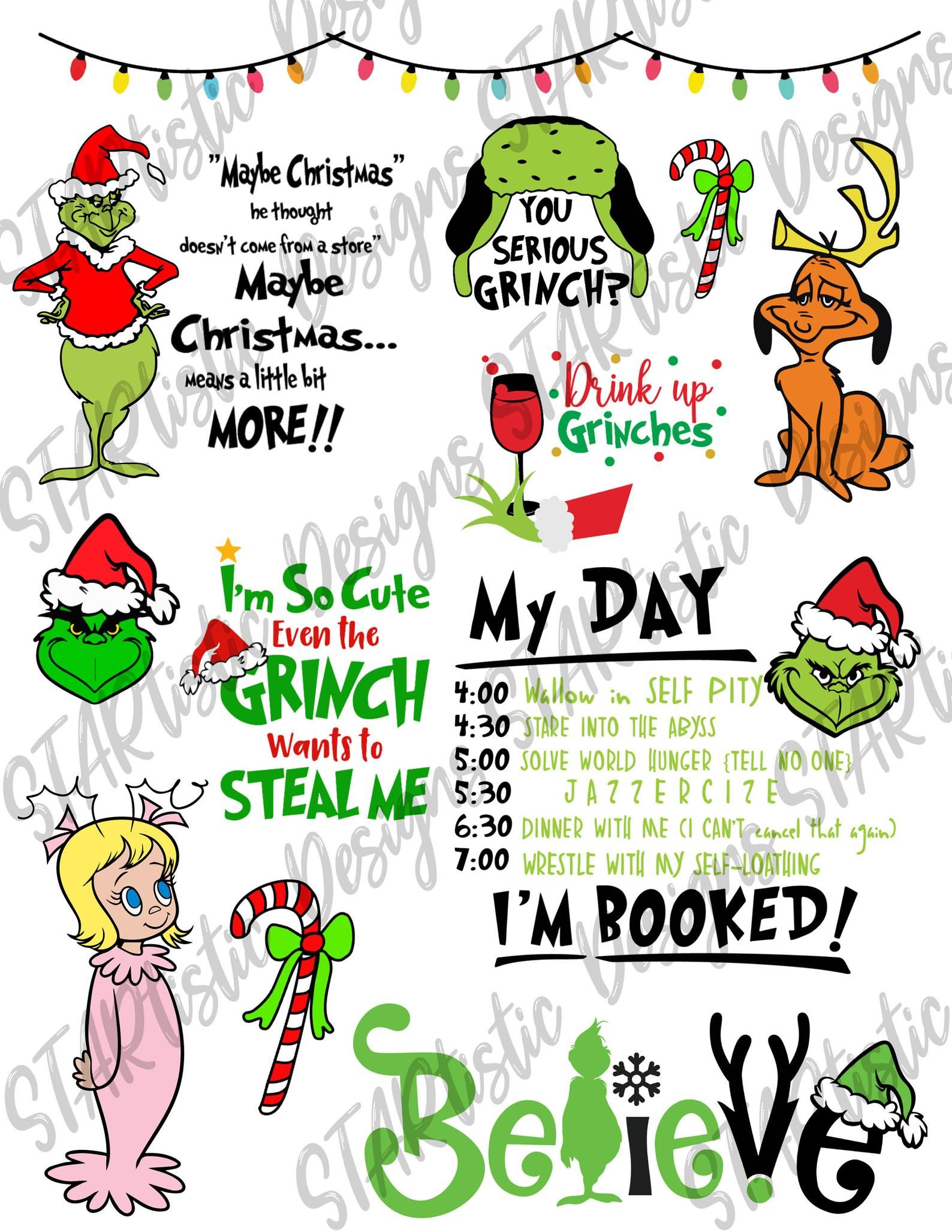 Grinch SVG Bundle - Festive Christmas Quotes, Characters & Printables