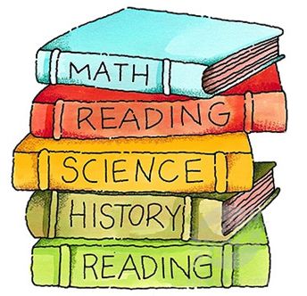 Core Academic Subjects - Educational Book Stack Illustration