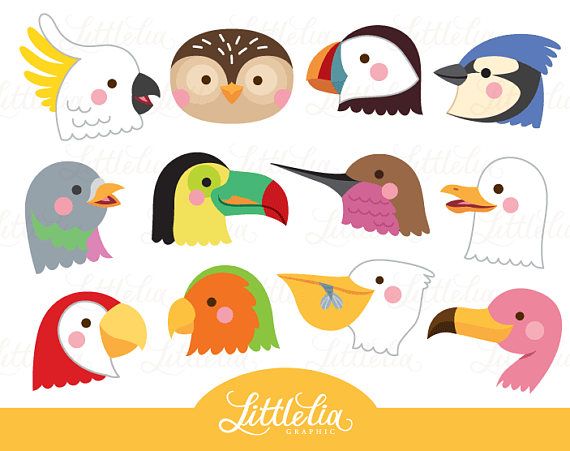 Cute Bird Clipart Set - Printable Vector Illustrations for Kids & Designers