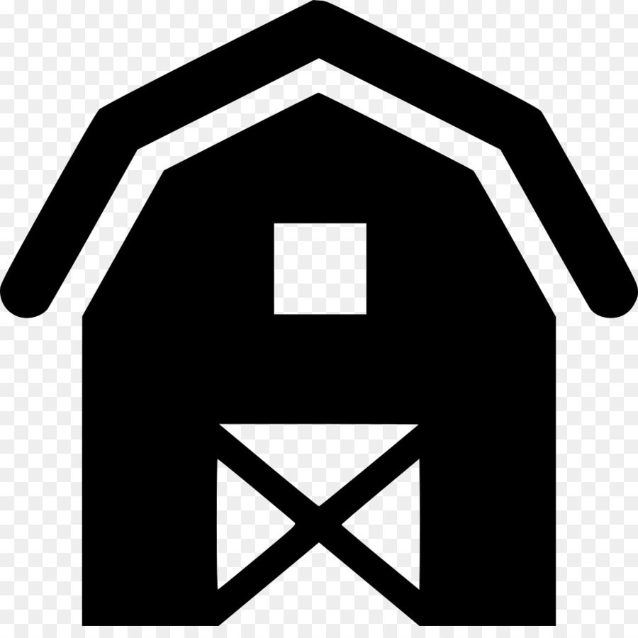 Black silhouette icon of a classic barn with gabled roof, square window, and double doors.
