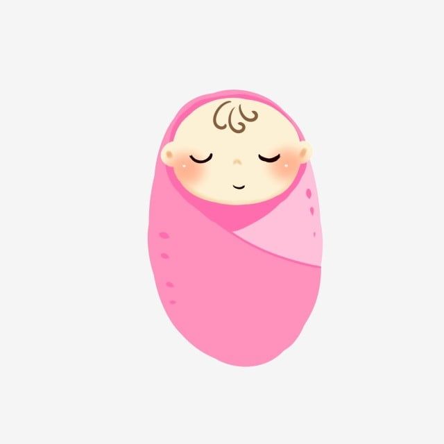 Adorable Swaddled Baby Illustration - Free Clipart for Parenting & Baby Content