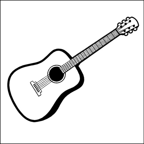 Acoustic Guitar Illustration - Free Clipart for Music Education & Design