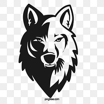 Dual-Tone Wolf Logo - Bold Vector Design for Branding & Tattoos