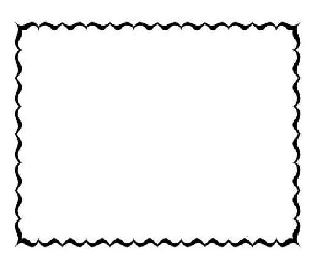 Black wavy decorative border frame on white background, suitable for scrapbooking, invitations, or document embellishment.