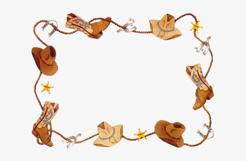 Cowboy Frame Decor - Western Themed Border for Invitations & Cards